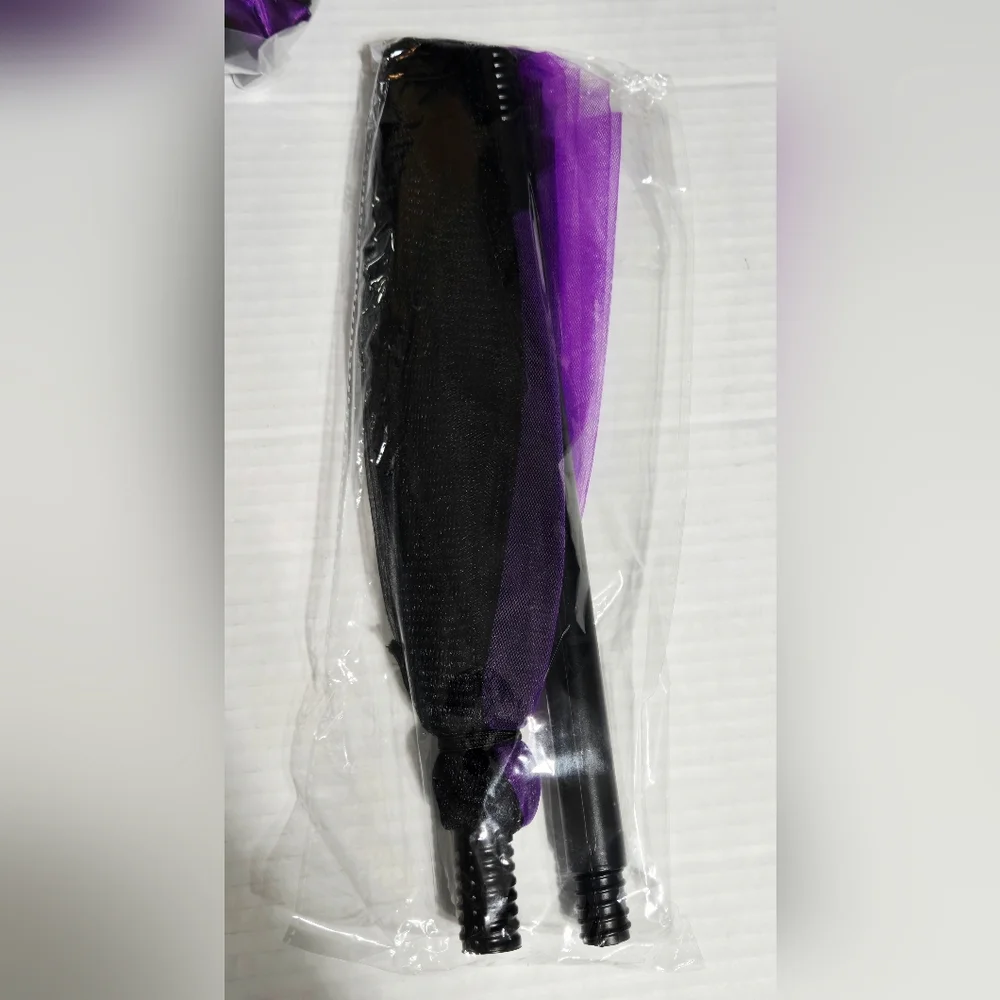 Girls Purple & Black Witch Tutu Dress Costume Set with Hat and Broom 6-7‎